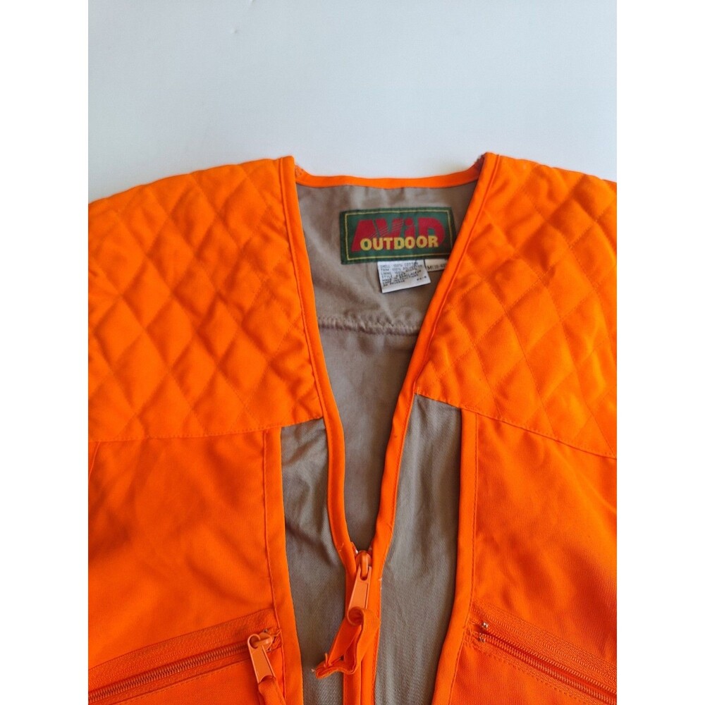 Avid Outdoor Hunting Vest Medium Neon Orange Deer Sportsman Gear Vintage - Picture 2 of 12